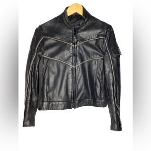 Vintage Vetter Windjammer Leather Motorcycle Jacket. DISTRESSED BUT STILL SOLID